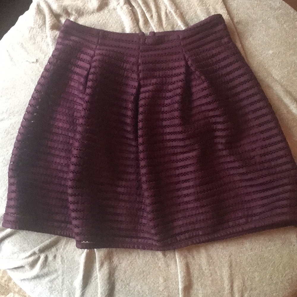 Burgundy skirt with overlay